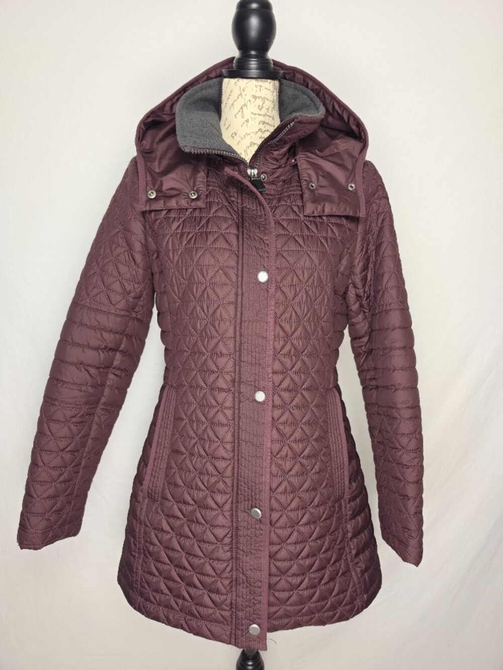 Marc New York Andrew Marc Plum Quilted Hooded Coat Jacket Women’s M